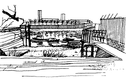 Line drawing of Broomhouse Drawdock