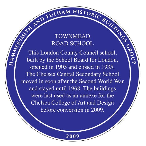 Townmead Road School plaque