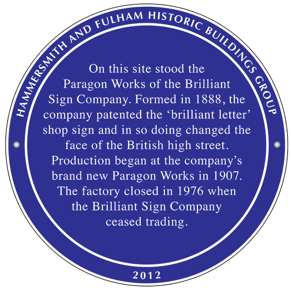 Brilliant Sign Company plaque