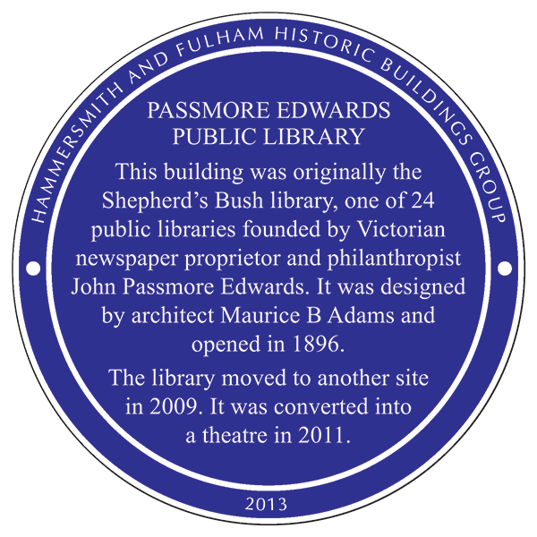 Passmore Edwards Library plaque