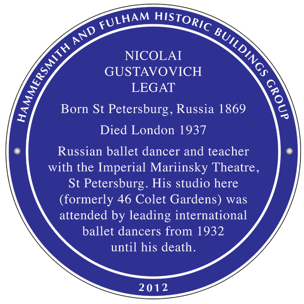 Nicolai Gustavovich Legat plaque